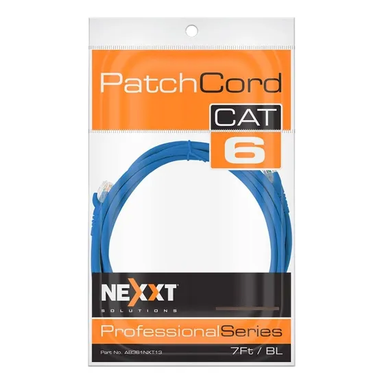 Cable De Red Patch Cord 7 Ft 2,10m Cat 6e Nexxt Azul