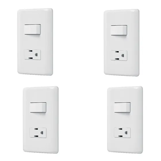 Kit De 4 Piezas Con 1 Interruptor Para Escalera Y Contacto