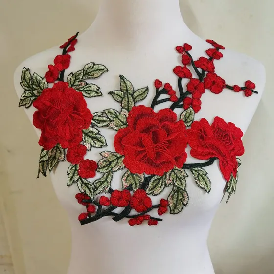 Parche Bordado Flor Para Ropa Chaqueta Jeans Aplique Encaje
