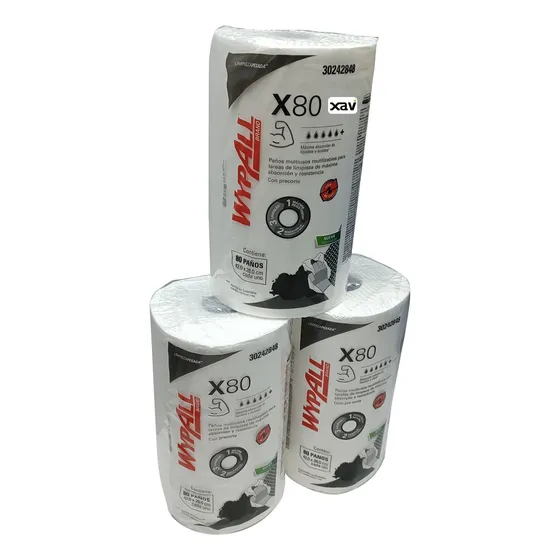 3 Rollo Paño Toalla Limpieza Reutilizable Cocina Wypall 8980