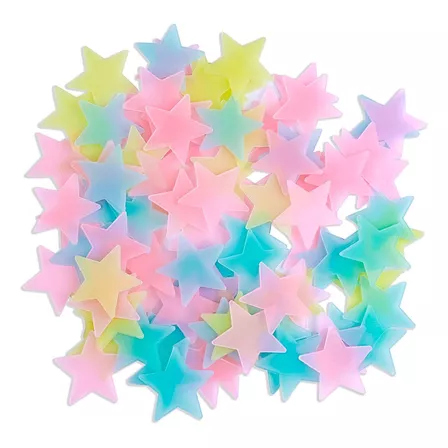 Estrellas Fluorescentes X100 Brillo En La Oscuridad Brillan Color Multicolor