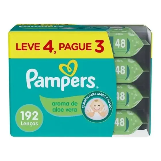 Pampers Toallitas Húmedas Aloe Vera 4 Packs X 192 Unid.