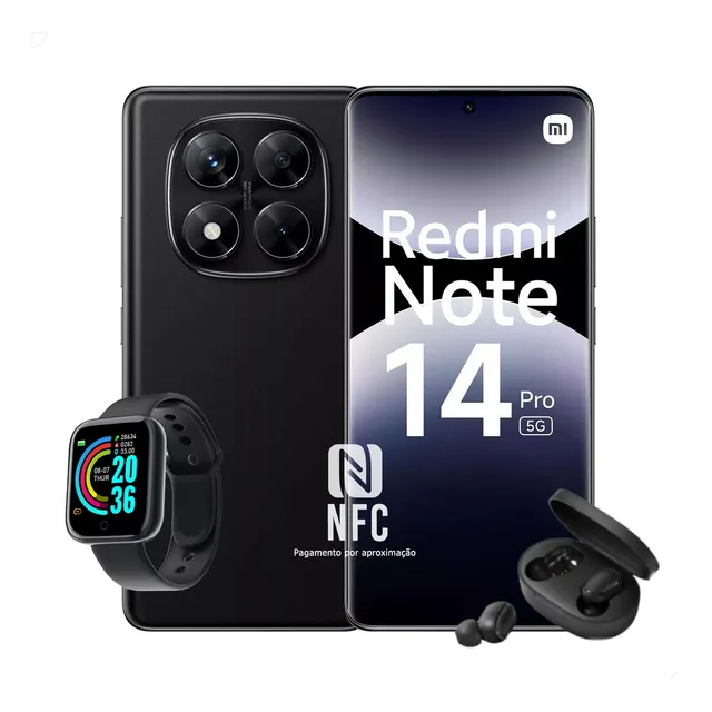 Smartphone Xiaomi Redmi Note 14 Pro 5g 512gb + Fone+ Relógio