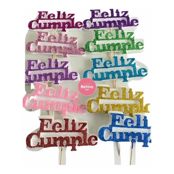 10 Pinches Feliz Cumple De Torta De Telgopor Cotillón Betina