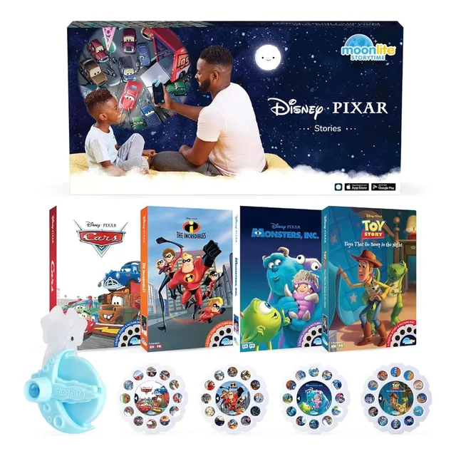 Mini Proyector Moonlite Pixar Con 4 Historias Interactivas