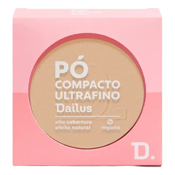 Base de maquiagem em pó compacto Dailus Pó compacto ultrafino Pó compacto ultrafino tom d2 claro - 10g