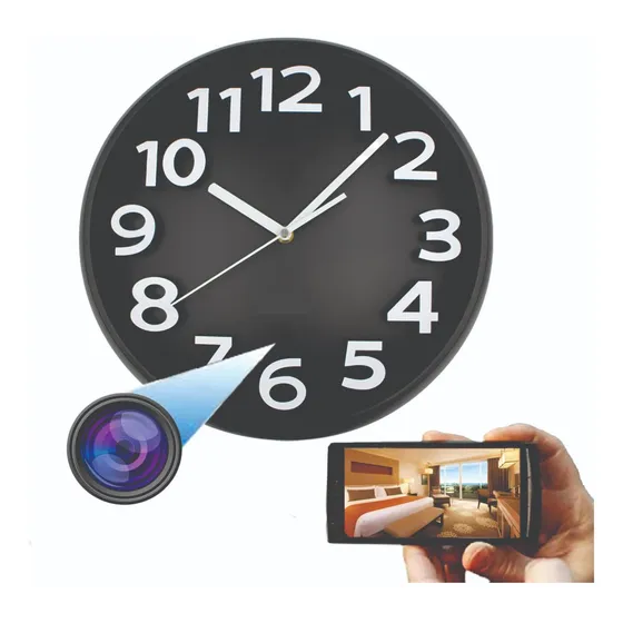 Cámara De Vigilancia Oculta En Reloj De Pared Wifi 1080p