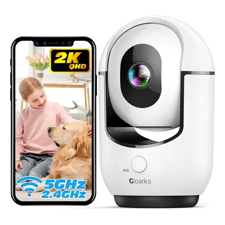 Câmera de Segurança Interna Wi-Fi 2K Pan/Tilt Visão Noturna Áudio Bidirecional
