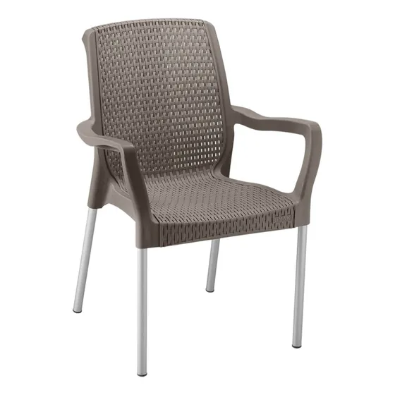 Silla Plastico Con Brazos Y Con Patas De Aluminio Rimax