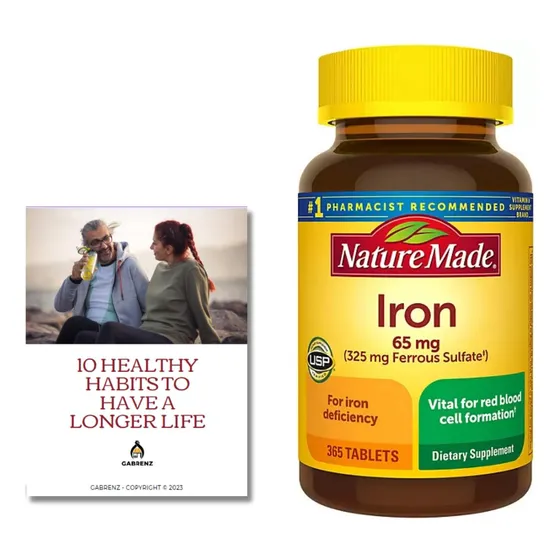 Suplemento De Hierro Nature Made Iron, Comprimidos De 65 Mg,
