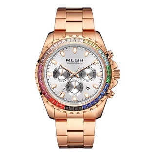Relógio De Pulseira Megir 2227 Com Pulseira De Aço Inoxidáve Relógio De Pulseira Megir 2227 Com Pulseira De Aço Inoxidáve
