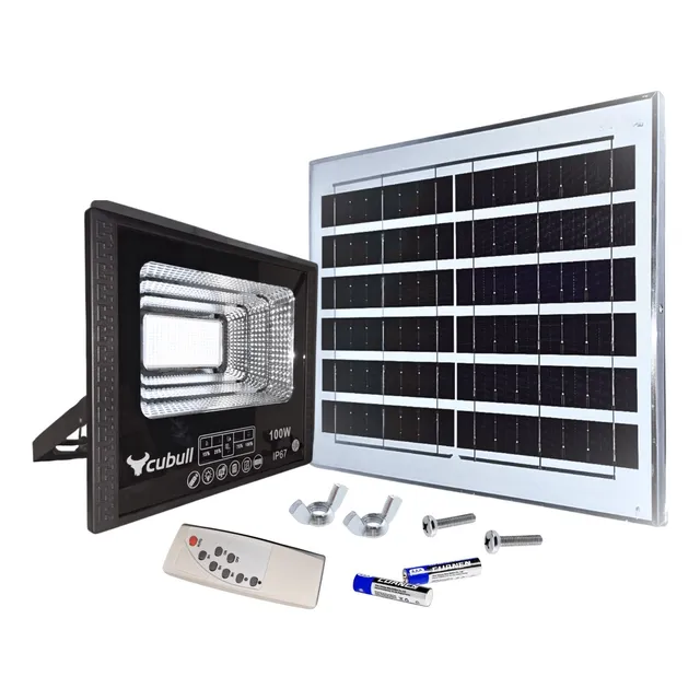 Reflector Led 100w Con Panel Solar Cubull
