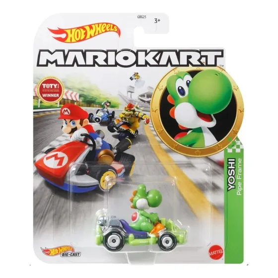 Yoshi Pipe Frame Hot Wheels Mario Kart Edición 2021 Color Verde Lima