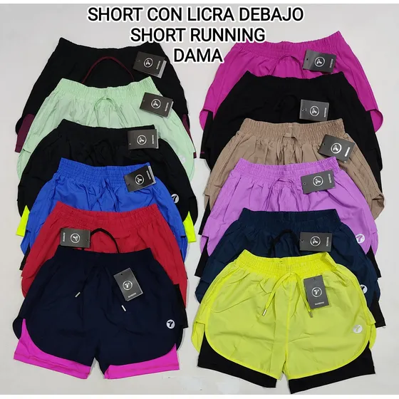 Short Con Licra Debajo Dama, Short Running Mujer