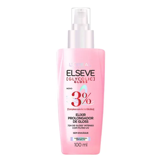 L'Oréal Paris Elseve Sérum Capilar Elixir Prolongador de Gloss Glycolic Gloss, 72 Horas de Duração, 100ml