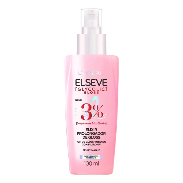 L'oréal Paris Elseve Sérum Capilar Elixir Prolongador De Gloss Glycolic Gloss, 72 Horas De Duração, 100ml L'oréal Paris Elseve Sérum Capilar Elixir Prolongador De Gloss Glycolic Gloss, 72 Horas De Duração, 100ml