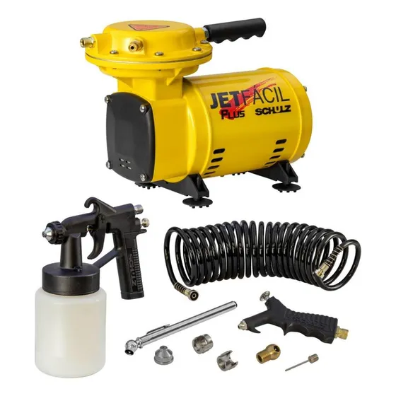 Motocompressor De Ar Direto Jet Fácil Plus  Com 9 Acessórios
