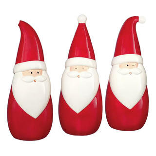 Set De 3 Santa Claus De Cerámica Adorno Navidad 40 Cm Alto Set De 3 Santa Claus De Cerámica Adorno Navidad 40 Cm Alto