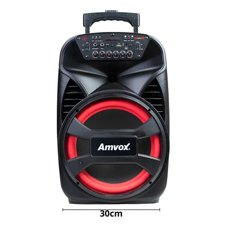 Caixa Amplificada Amvox 480w Aca 480 Viper Ii Cor Preto E Vermelho