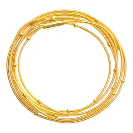 Pulseira Colar  Corda De Violão Com  Bolinhas   1,25 M Lindo