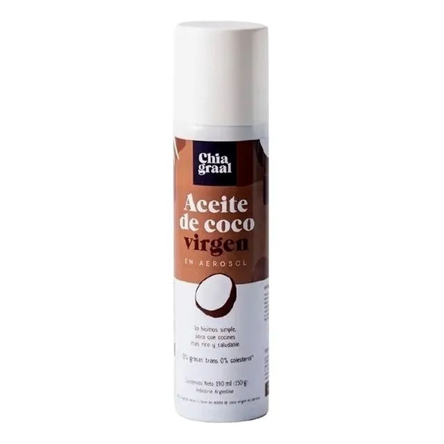 Aceite De Coco Virgen En Aerosol Chiagraal 190ml 0% Grasas