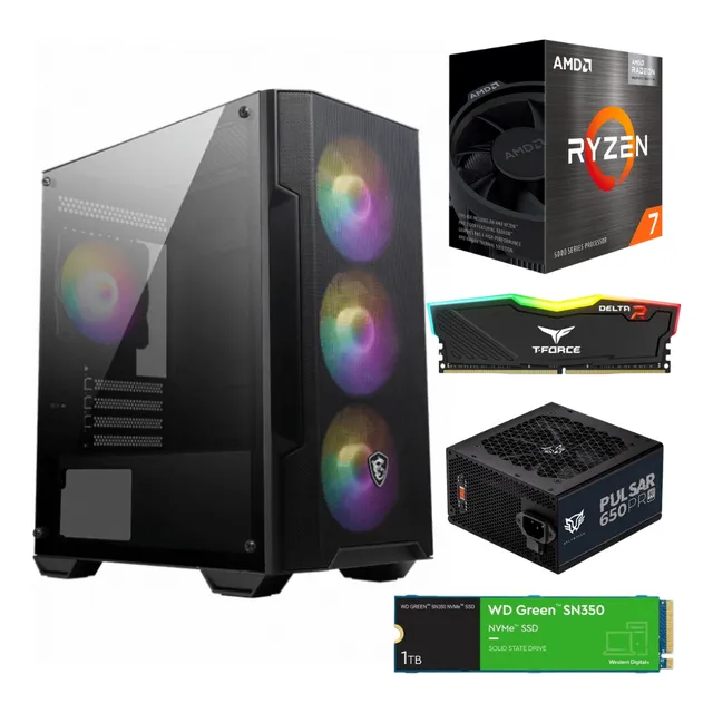 Pc Gamer Ryzen 7 5700 Ram Rgb 32g 1t Fuente 650w Wifi Bt