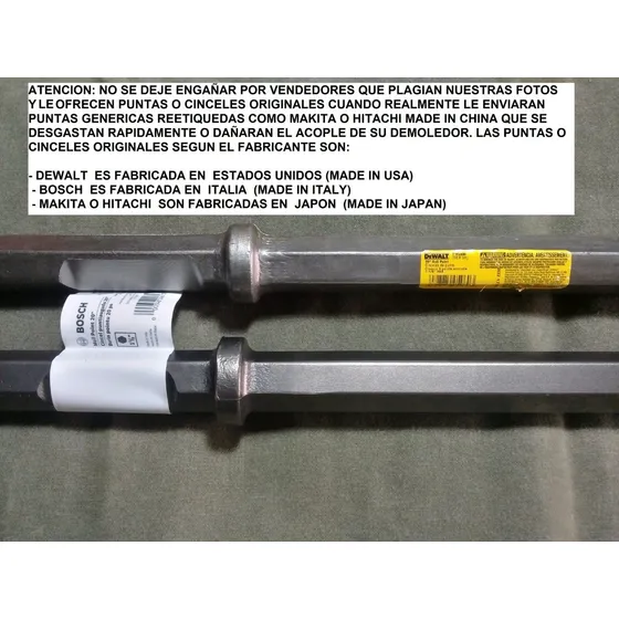 Puntas Cincel Plana Dewalt Para Martillo Demoledor 1-1/8