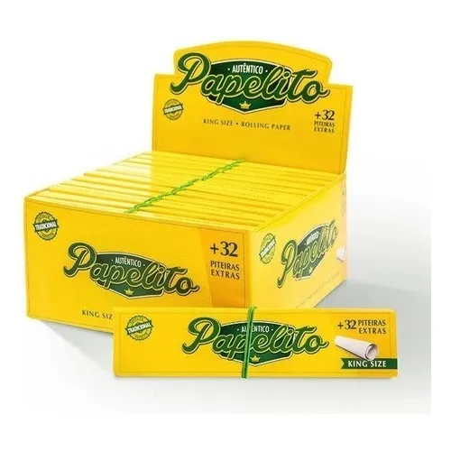 Caixa seda papelito + piteiras seda smoking tradicional sabor sem sabor