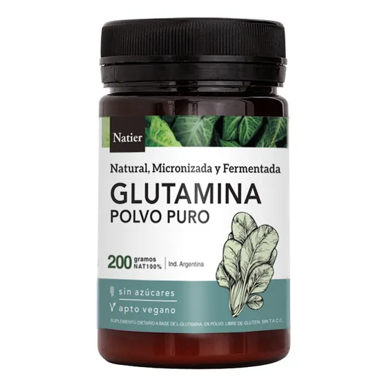 Natier Glutamina Polvo Puro Suplemento Vegano X 200gr Local
