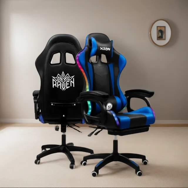Silla Gamer Mod Raven Rgb/ Masajeador/ Posapie/ Ultimas Pzas
