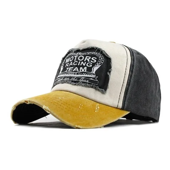 Gorra Vintage Visera Gastada Jean Curva Algodon Motors Retro
