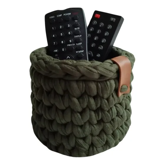 Cachepô De Crochê Porta Lápis, Caneta, Controle Remoto Lindo