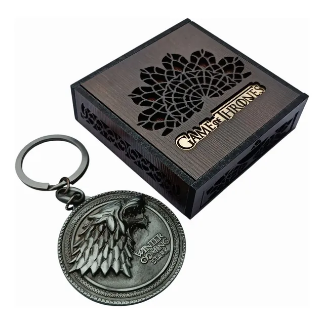 Llavero Metálico Game Of Thrones + Caja De Lujo Vintage