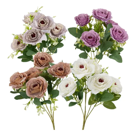 Ramo De Flores Peonias 30cm Artificiales Calidad Premium