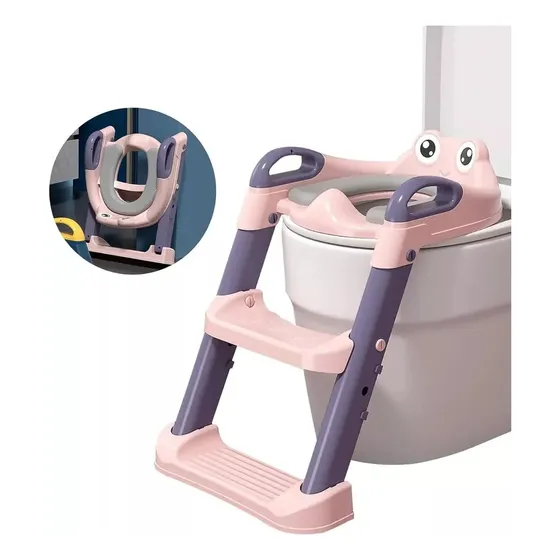 Asiento Adaptador Escalera Inodoro Wc Para Niños Acolchado