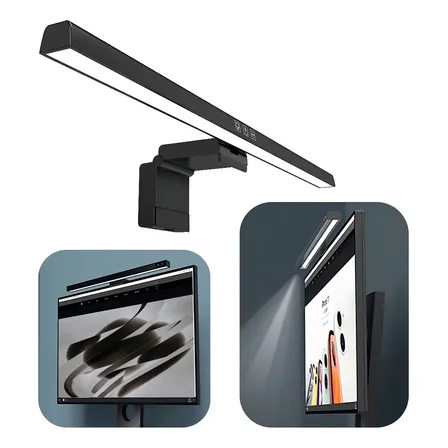 Luminária De Monitor Led Usb Para Computador, Notebook E Escritório Preta Preto 127/220v
