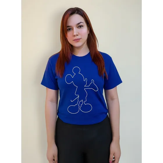 Polera Mickey Mouse Diseño Grande De 25x30cm 100% Algodón
