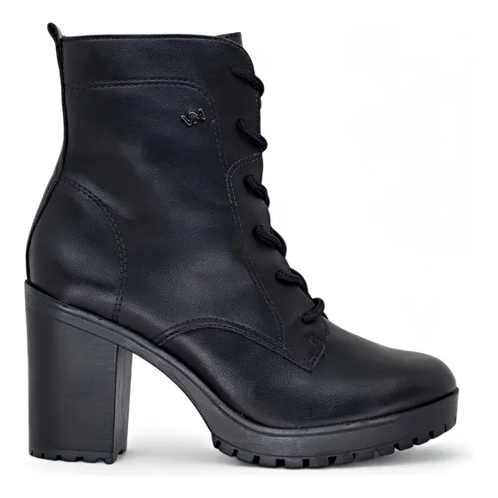 Bota Coturno Via Marte Cano Curto Salto Bloco Feminina Macia