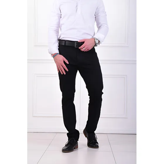 Pantalón Hombre Corte Chino C026 Jeans Tiro Alto Gabardina