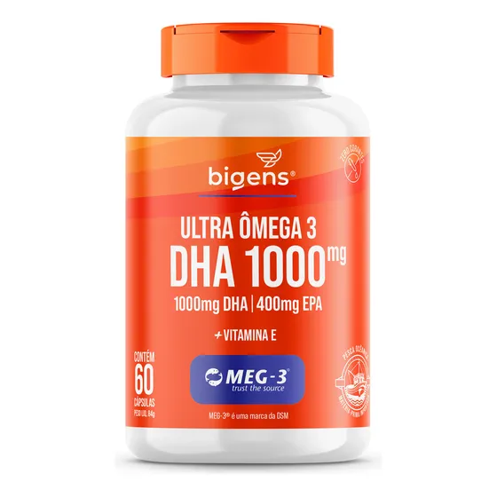 Ultra Ômega 3 Dha 1000mg Epa 400mg Meg-3® 60 Cápsulas Bigens Sabor Neutro