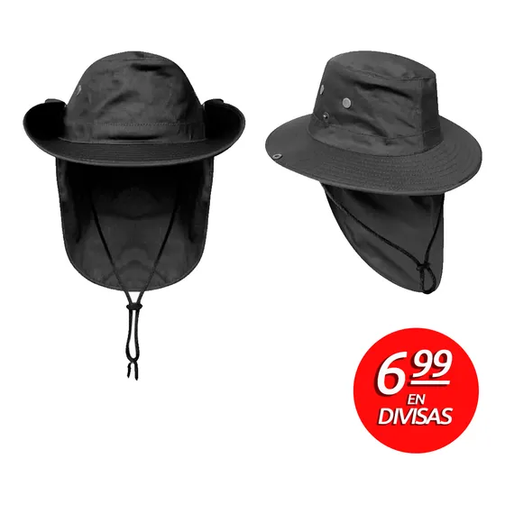 Sombrero Safari Protección Uv Solar Cuello Solapa