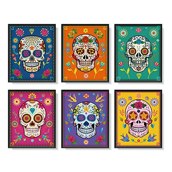 Decoración De Pared Calaveras De Azúcar Día De Los Muertos, 