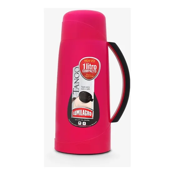 Termo Lumilagro Tango Fucsia/rosa De Vidrio 1l Color Rosa chicle