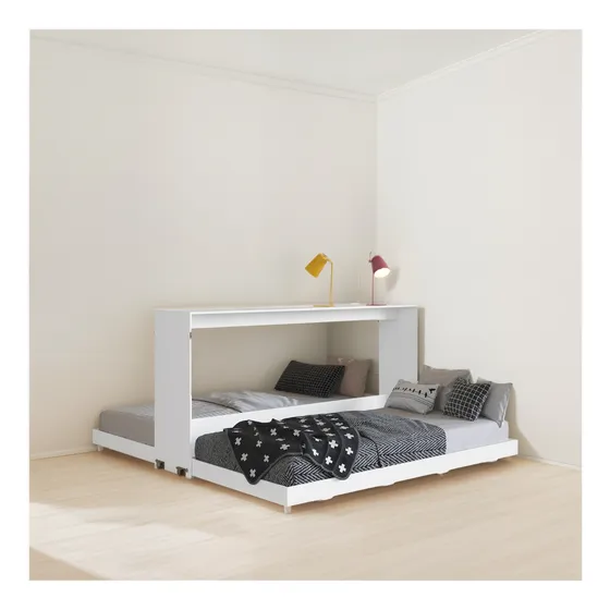 Cama Doble Plegable Horizontal 1 Plaza Phoenix Blanco
