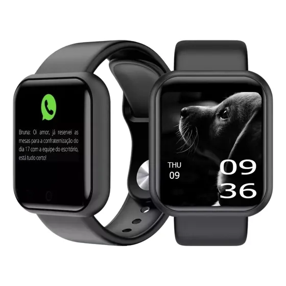 Relógio Inteligente Smart D20 Pró C/ Whatsapp instagram Face Cor da caixa Preto Cor da pulseira Preto Cor do bisel Digital