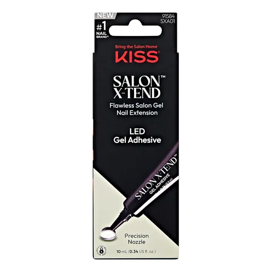 Press-on Nails Kiss Salon X-tend Con Pegamento Para Uñas Y G