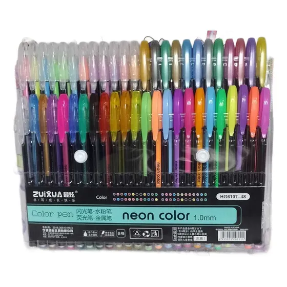 Estuche X 48 Esferos Neón, Metaliz - Unidad a $1083