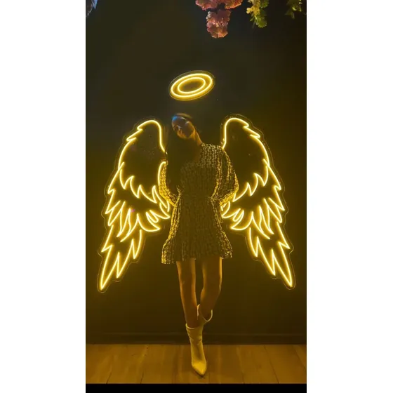 Alas De Angel Led Neon Flex Letreros Aviso Decoracion