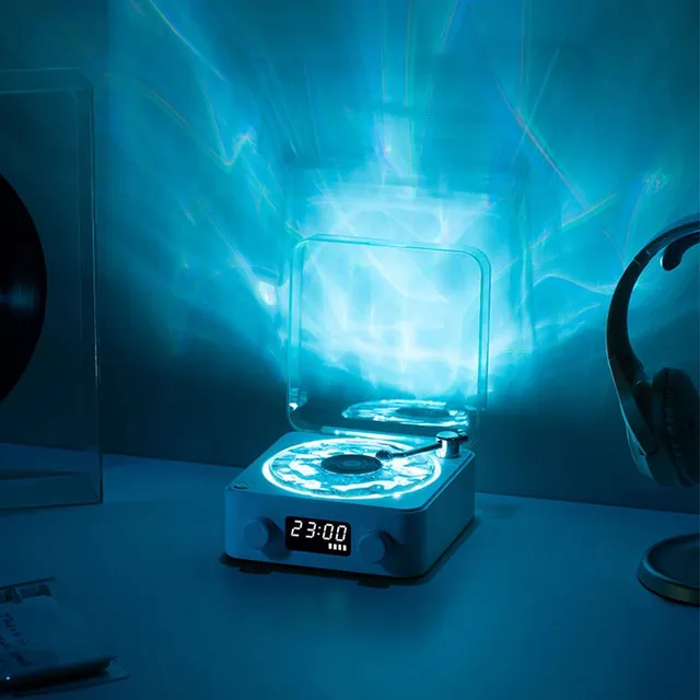 Parlante Bluetooth Retro Toca Discos / Led