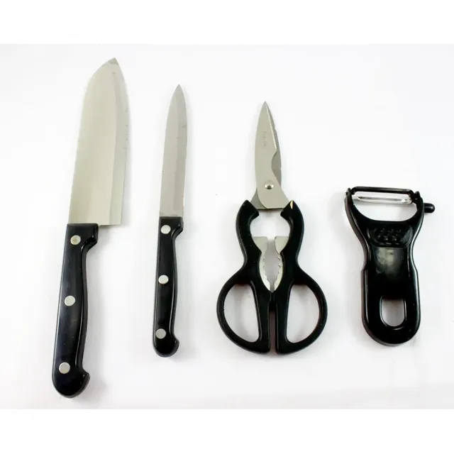 Juego De Cuchillos Tijera Pelador De Papas Cocina